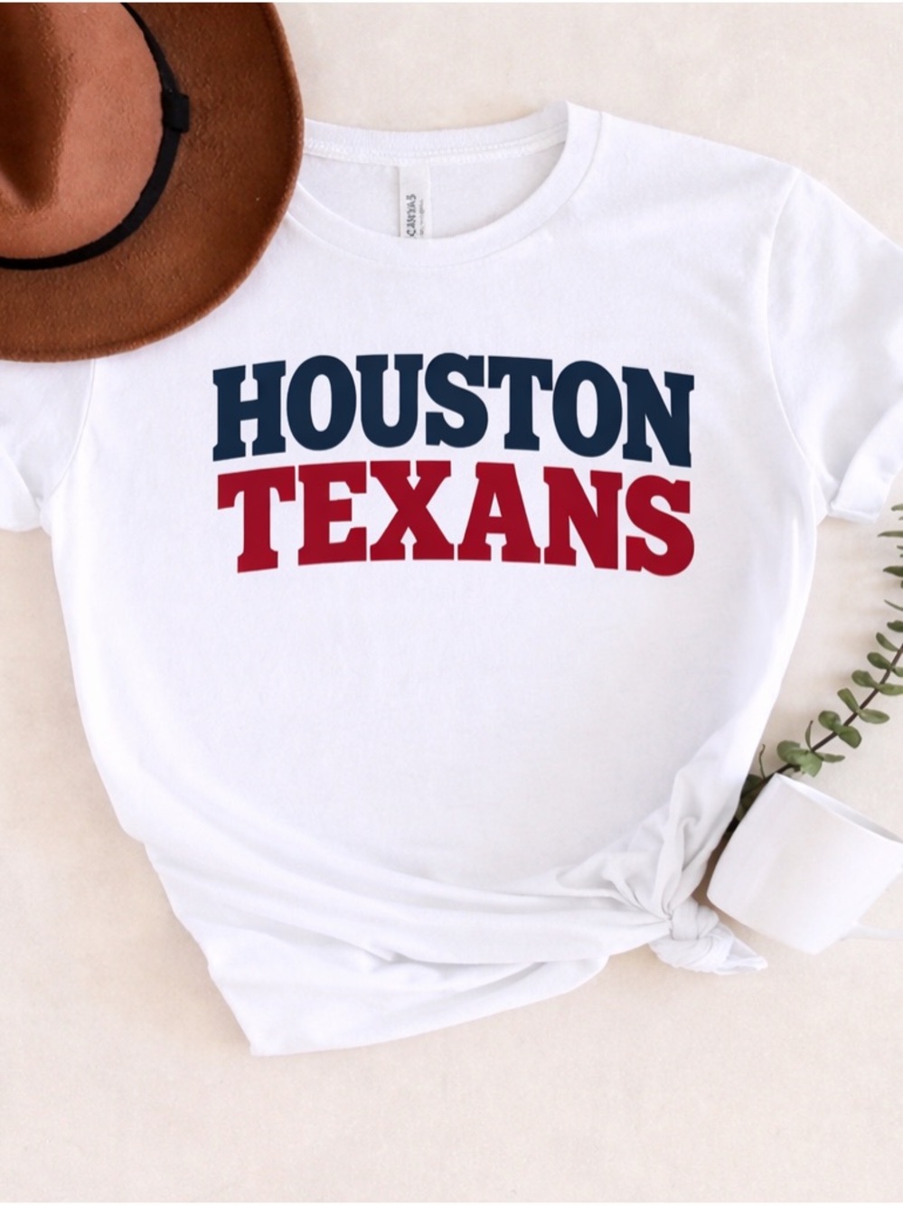 Houston Texans Style Shirt Red Blue Football Graphic Tee Gildan Cotton